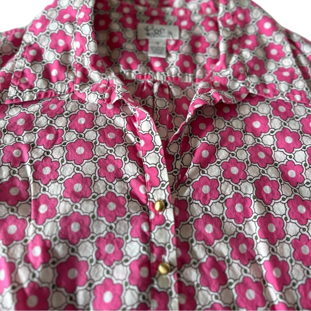 Lilly Pulitzer Pink and White Button-Up Blouse - Picture 5 of 8